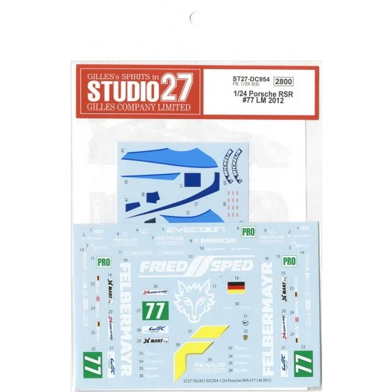 Studio27 DC954 1/24 Porsche 997 GT3-RSR "Team Felbermayr-Proton" #77 Le Mans 2012 Decals for Fujimi