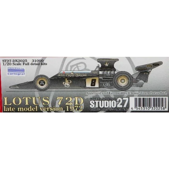 Studio27 DX2025 Multimedia kit - 1/20 Lotus 72D 1972 Late Version
