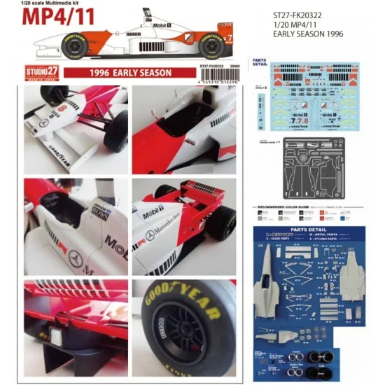 Studio27 FK20322 1/20 McLaren MP4/11 Early Season 1996 [Multi Material Kit] - Model Cars