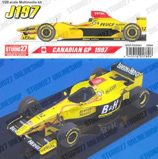 Studio27 FK20341 1/20 Jordan J197 Canadian GP 1997 [Multi Material Kit] - Model Cars