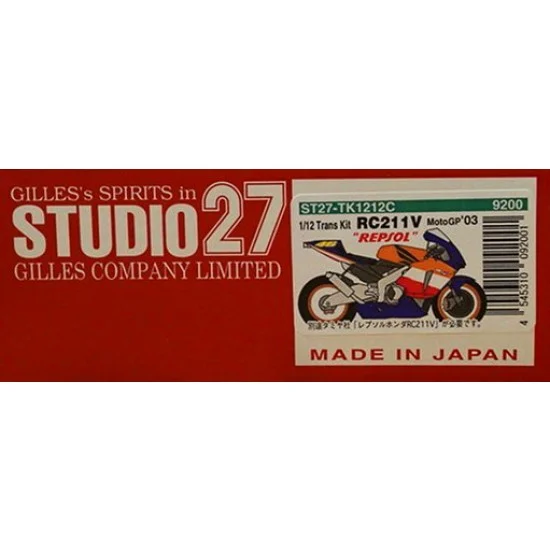 Studio27 TK1212C Transkit - 1/12 Honda RC211V "REPSOL" Moto GP 2003 for Tamiya kit
