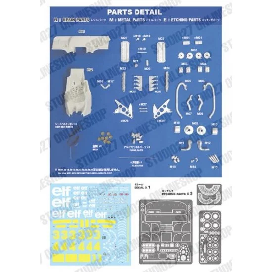 Studio27 TK2071 1/20 P34 Dutch GP 1976 Conversion set for Tamiya kits - Model Cars