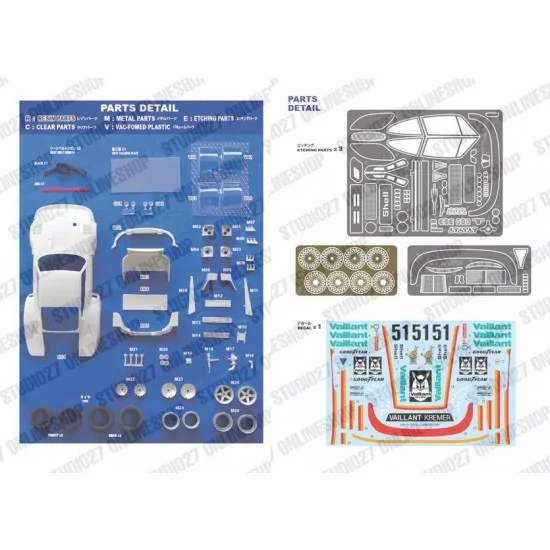 Studio27 TK2479 1/24 935 Kremer #51 Zolder 1977 Conversion set for Tamiya kits - Model Cars