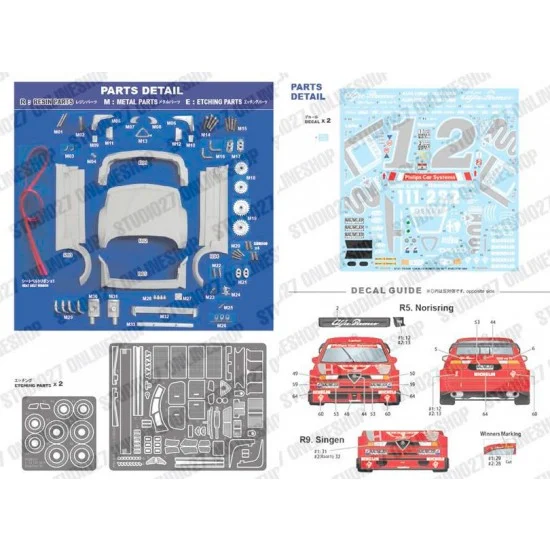 Studio27 TK2481 1/24 Alfa Romeo 155 V6 T1 #1/2 DTM 1994 Conversion set for Tamiya kits - Model Cars
