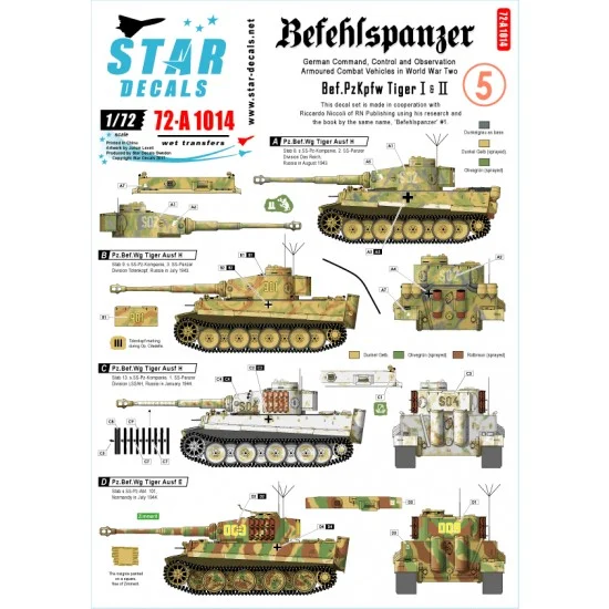 Star Decals 72-A1014 1/72 Decals for Befehlspanzer - German Command, Control and Observation Tanks #5