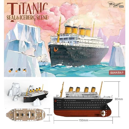 Suyata SL-001 Titanic Q Ship (L: 150mm, H: 90mm, W: 48mm) w/Seal & Iceberg Scene