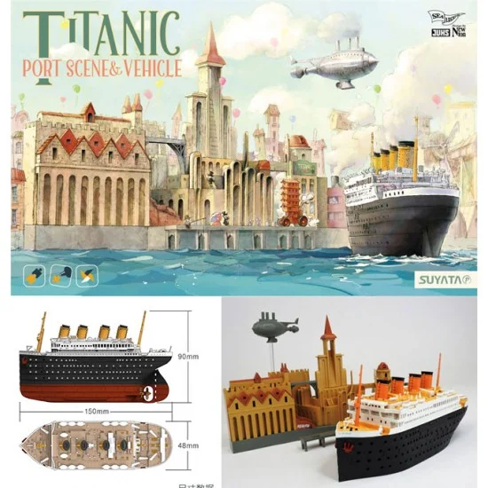 Suyata SL-002 Titanic Q Ship (L: 150mm, H: 90mm, W: 48mm) w/Port Scene & Vehicle
