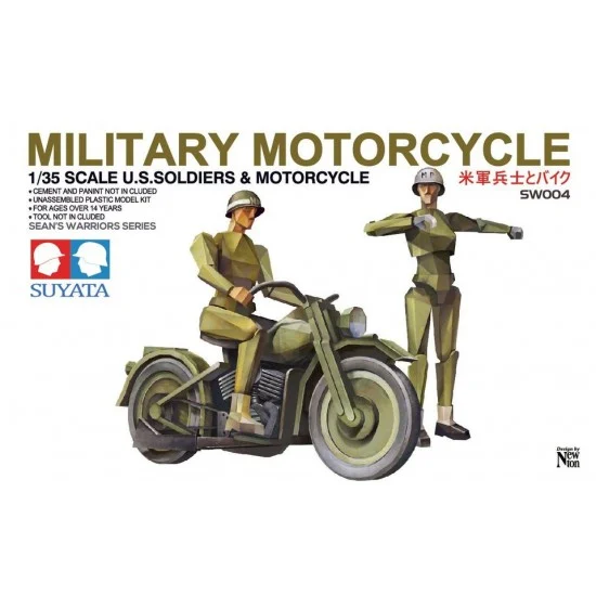 Suyata SW-004 1/35 US Soldiers & Military Motorcycle (1 bike & 2 figures)