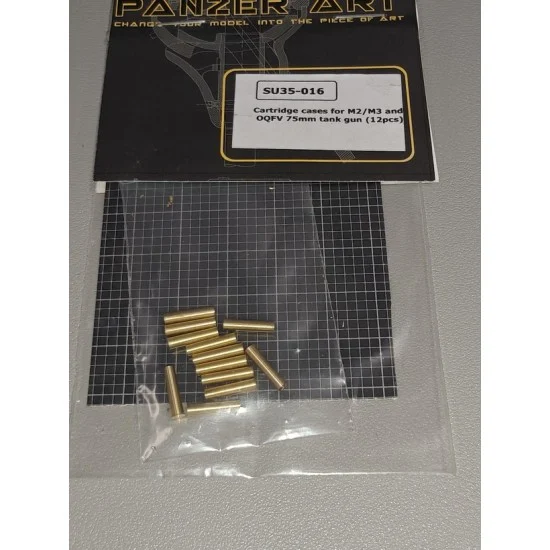 Panzer Art SU35-016-OLD 1/35 M2/M3/OQFV75mm Tank Gun Cartridge Cases (12pcs)