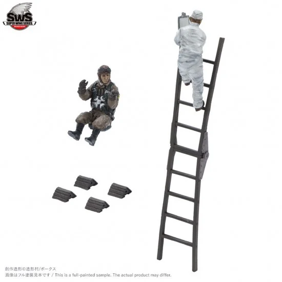 Zoukei Mura SWS01-F03 1/32 Shinden Sortie Preparation Set (2x Figure, 1x Ladder, 4x Wheel Chock)