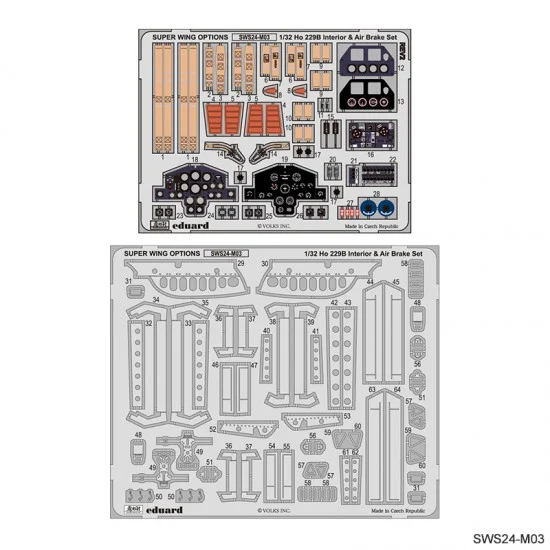 Zoukei Mura SWS24-M03 1/32 Ho 229 B Interior and Air Brake Set for Zoukei Mura kit