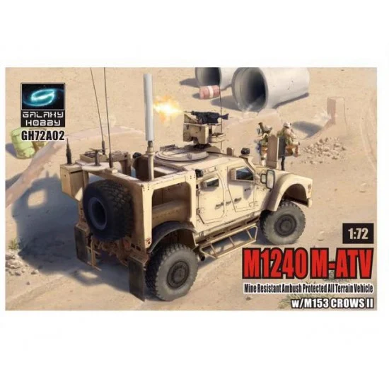 Galaxy Hobby T-MGH72A02 1/72 M1240 M-ATV Mine Resistant Ambush Protected All Terrain Vehicle w/M153 Crows II
