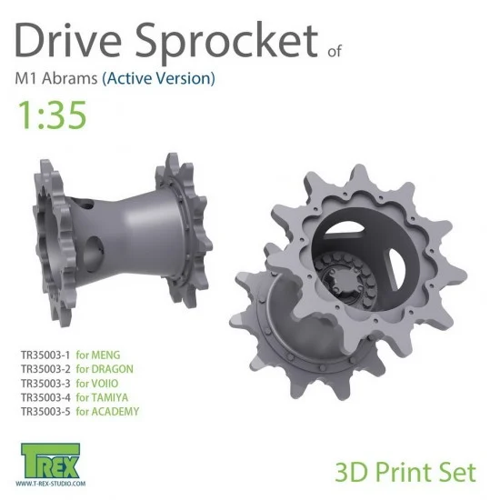 T-Rex Studio R35003-1 1/35 M1 Abrams Sprocket Set A (Active Version) for Meng kits