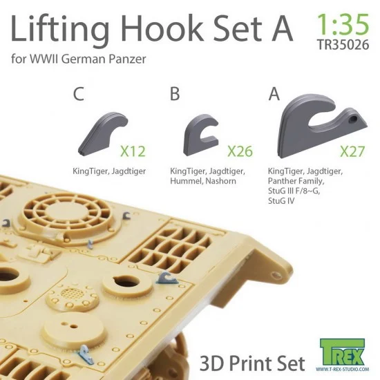 T-Rex Studio R35026 1/35 WWII German Panzer Lifting Hook Set Ver. A