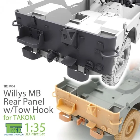 T-Rex Studio R35054 1/35 Willys MB Rear Panel w/Tow Hook Set for Takom kits