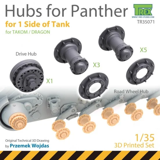 T-Rex Studio R35071 1/35 Panther Hubs Set (for 1 side of tank) for Takom/Dragon