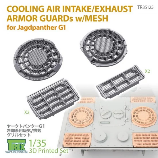 T-Rex Studio R35125 1/35 Jagdpanther G1 Cooling Air Intake/Exhaust Armour Guards w/Mesh