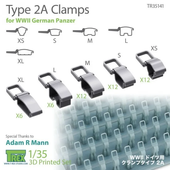 T-Rex Studio R35141 1/35 Type 2A Clamps for WWII German Panzer