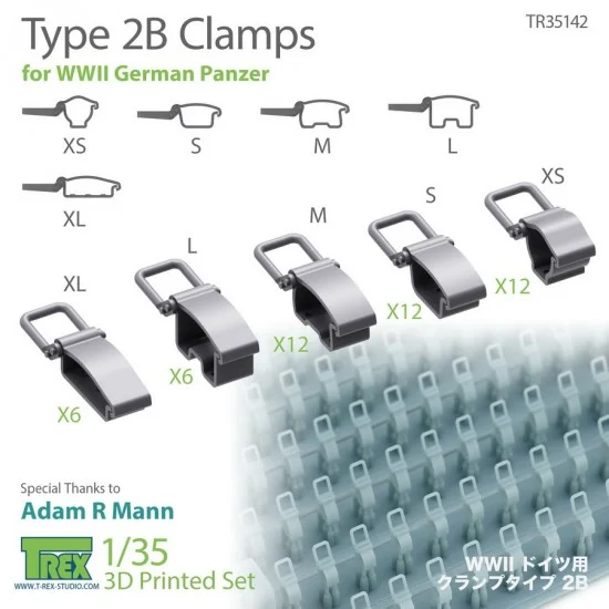 T-Rex Studio R35142 1/35 Type 2B Clamps for WWII German Panzer