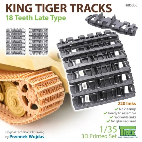 T-Rex Studio R85056 1/35 King Tiger Tracks 18 Teeth Late Type