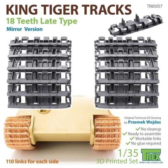 T-Rex Studio R85057 1/35 King Tiger Tracks 18 Teeth Late Type Mirror Version