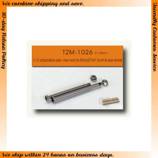 T2M 1026 1/12 Adjustable Alxes&Hex Nuts w/Flange for YZR M1 Front&Rear Wheels - Model Motorcycles
