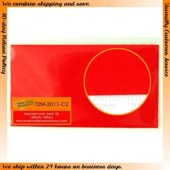 T2M 2011C2 Seat Belt Cloth (Red) 145mm x 80mm - Model Cars