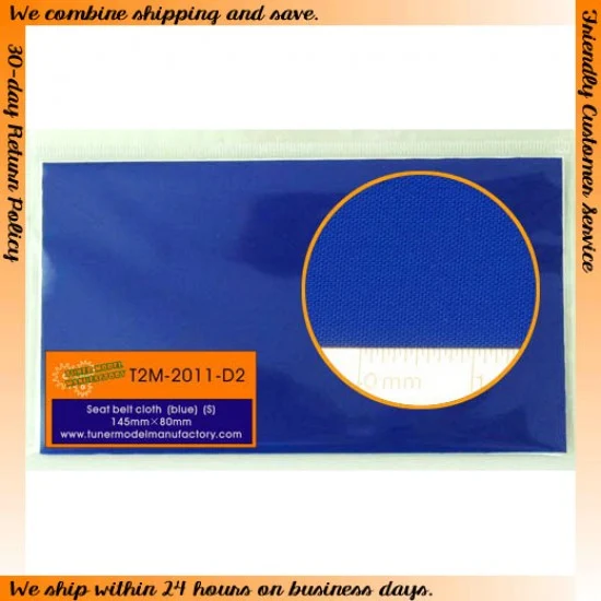 T2M 2011D2 Seat Belt Cloth (Blue) 145mm x 80mm - Model Cars