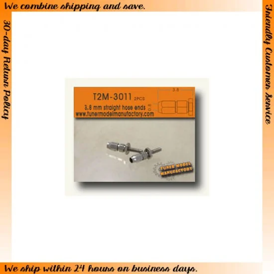T2M 3011 3.8mm Straight Hose Ends(2pcs) - Model Cars