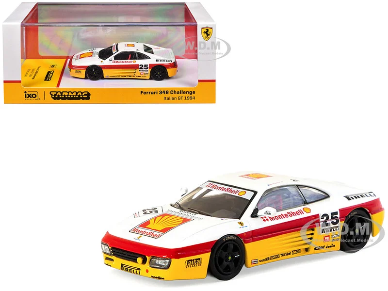Ferrari 348 Challenge #25 Oscar Larrauri "Italian GT Championship" (1994) "Hobby64" Series 1/64 Diecast Model by Tarmac Works - Ferrari Models