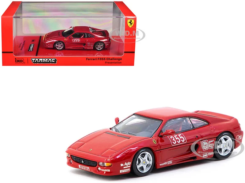 Ferrari F355 Challenge #355 "Presentation" Red "Hobby64" Series 1/64 Diecast Model Car by Tarmac Works - Ferrari Models