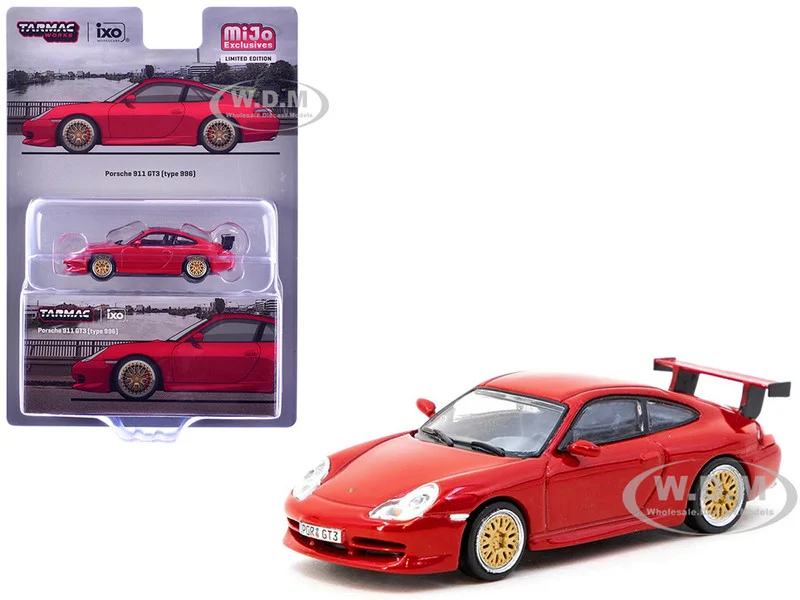 Porsche 911 GT3 (996) Red "Global64" Series 1/64 Diecast Model by Tarmac Works - Porsche Models