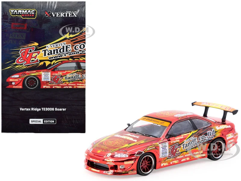 Toyota VERTEX Ridge TE3006 Soarer RHD (Right Hand Drive) Chrome Red with Graphics "Tokyo Auto Salon 2026" "Global64" Series 1/64 Diecast Model by Tarmac Works - Toyota Models