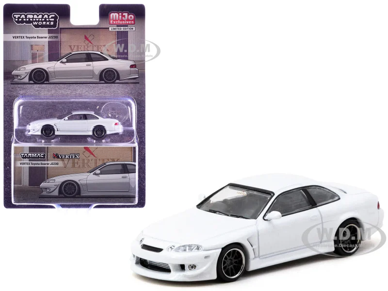 Toyota VERTEX Soarer JZZ30 RHD (Right Hand Drive) White Metallic "Global64" Series 1/64 Diecast Model by Tarmac Works - Toyota Models