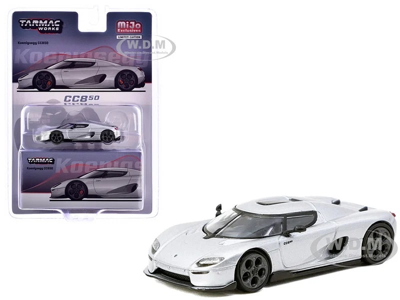 Koenigsegg CC850 Silver Metallic "Global64" Series 1/64 Diecast Model by Tarmac Works - Koenigsegg Models