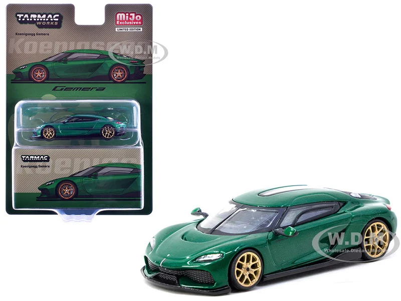 Koenigsegg Gemera Green Metallic "Global64" Series 1/64 Diecast Model by Tarmac Works - Koenigsegg Models