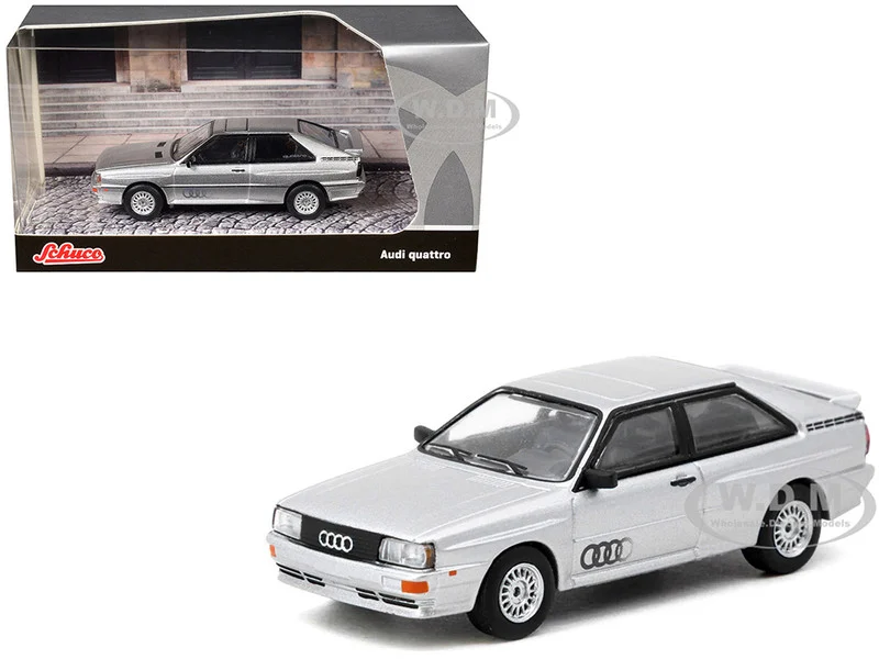 Audi Quattro Silver Metallic "Collab64" Series 1/64 Diecast Model Car by Schuco & Tarmac Works - Audi Models
