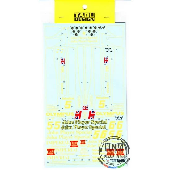 TABU Design 20083 1/20 Lotus Type 78 1978 Full Sponsor Decals for Tamiya #20060 - Model Cars