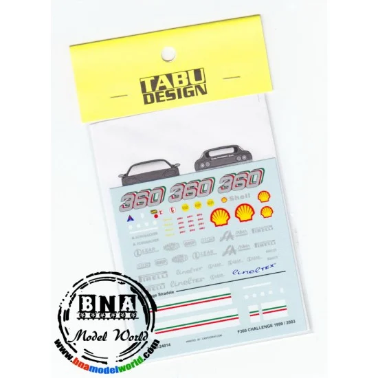 TABU Design 24014 Decals for 1/24 Ferrari F360 CHALLENGE 1999 (MS Test)/2003 for Tamiya kit - Model Cars