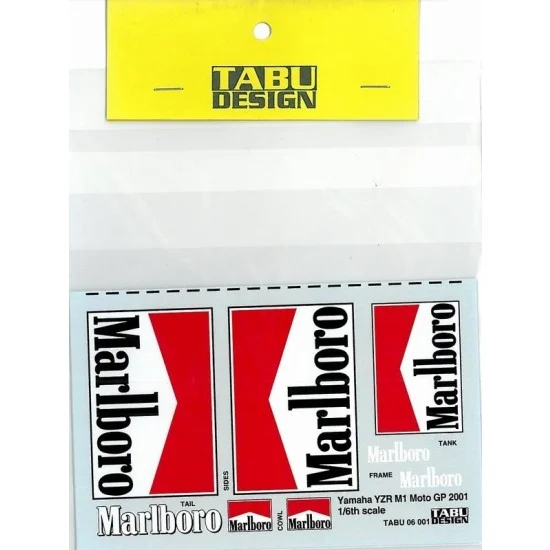 TABU Design 06001 1/6 Yamaha YZR M1 Moto GP 2001 Decal - Model Motorcycles