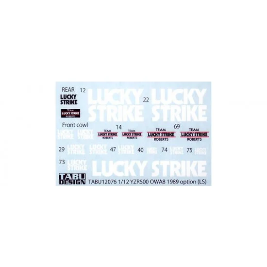 TABU Design 12076 1/12 YZR500 OWA8 1989 option Decal for Hasegawa #21710 - Model Motorcycles