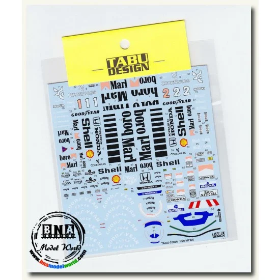 TABU Design 20066 1/20 Decals for MP4/5 Full Sponsor (for Fujimi 090573) - Model Cars