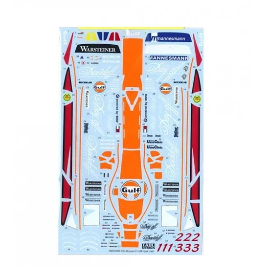 TABU Design 24040 1/24 McLaren F1-GTR 'Gulf' #1/#2/#3 FIA-GT 1997 Decal