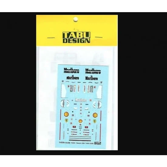 TABU Design 43006 1/43 Ferrari F2004 Re-Paint Decal