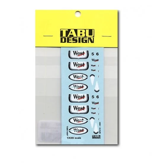 TABU Design 43007 1/43 McLaren MP4/19 Sponsor 'West' Decal - Model Cars