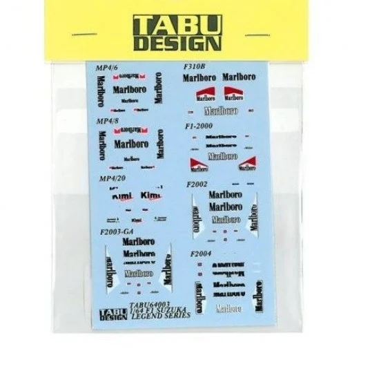 TABU Design 64003 1/64 F1 Suzuka Legend Sponsership 'Marlboro' Decal - Model Cars