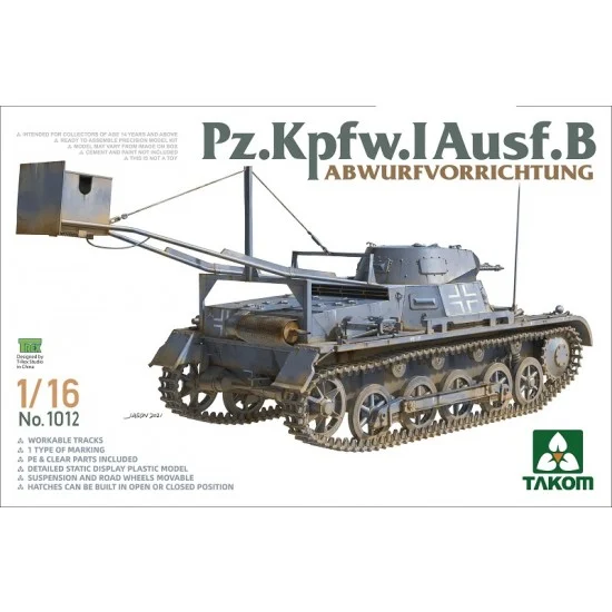 Takom 1012 1/16 PzKpfw.I Ausf.B Light Tank - Military Vehicles & Tanks