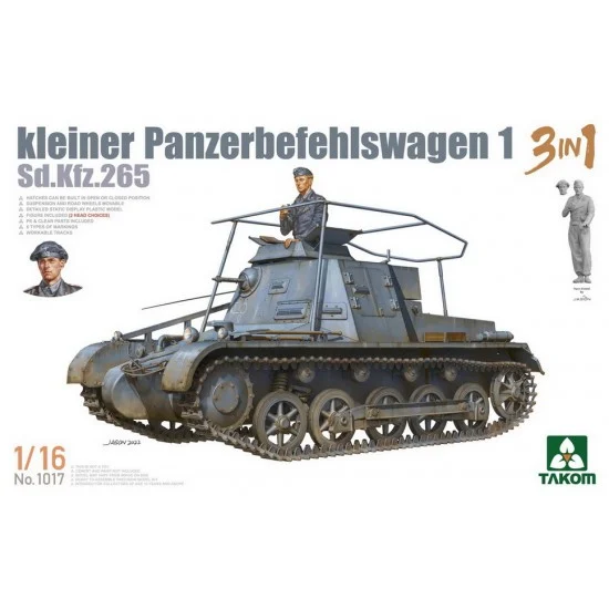 Takom 1017 1/16 Kleiner Panzerbefehlswagen 1 SdKfz.265 [3in1] - Military Vehicles & Tanks
