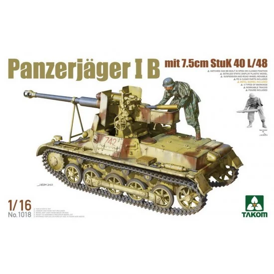 Takom 1018 1/16 Panzerjager I B mit 7.5cm Stuk 40 L/48 - Military Vehicles & Tanks