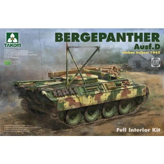 Takom 2102 1/35 Bergepanther Ausf.D 1945 [Full Interior Kit] - Military Vehicles & Tanks